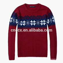 15ASW1024 Mens fashion snow jacquard christmas pullover sweater